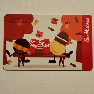 2023 Tim Hortons Gift Card Fall Timbits Falling Leaves Scarf Toque
